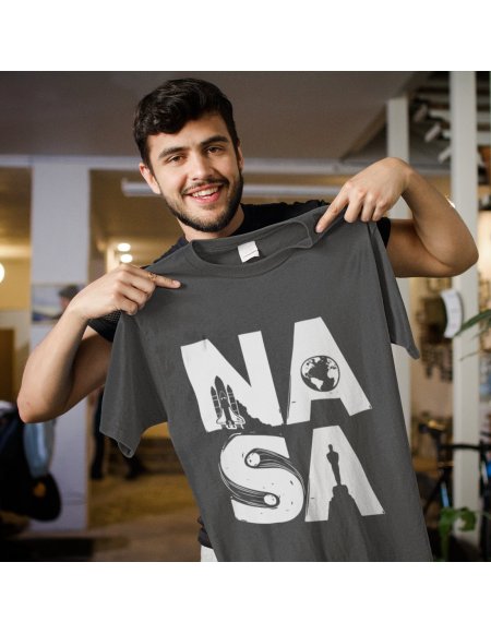 Camiseta NASA Gris Unisex