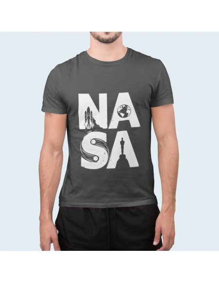 Camiseta NASA Gris Unisex
