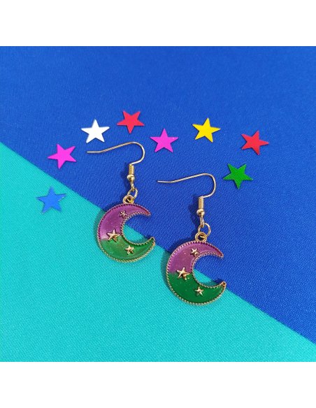 Aretes Luna Bicolor