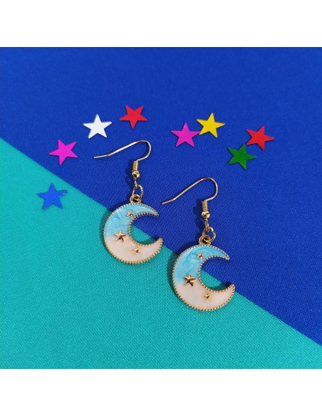 Aretes Luna Bicolor