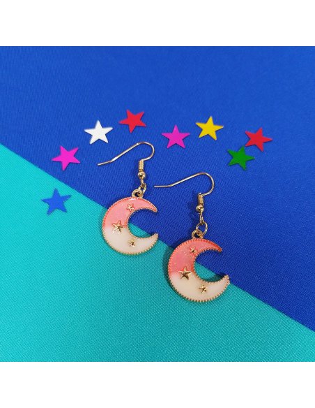 Aretes Luna Bicolor