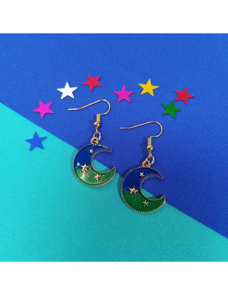 Aretes Luna Bicolor