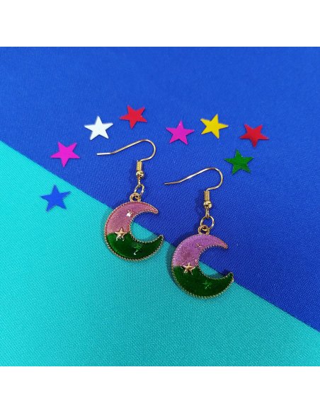 Aretes Luna Bicolor