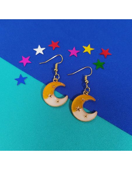 Aretes Luna Bicolor