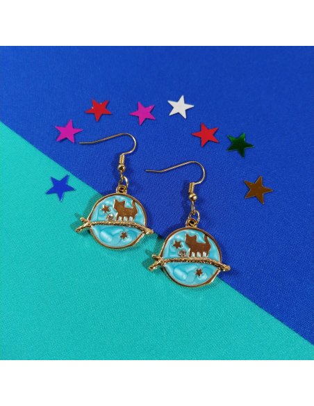 Aretes Gato Lunático Colores