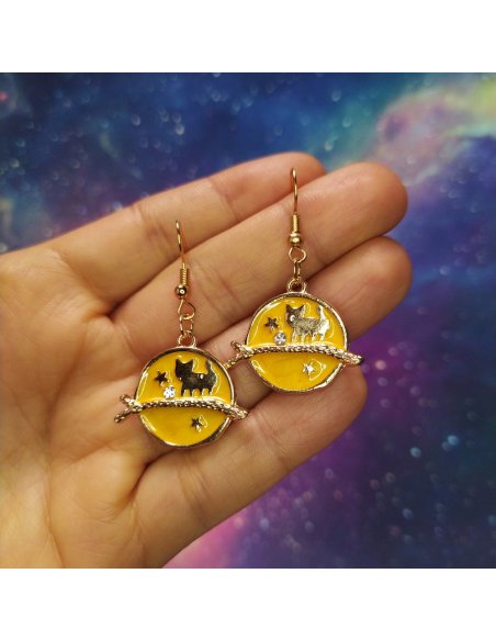 Aretes Gato Lunático Colores