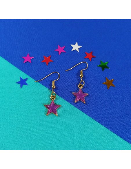 Aretes Estrellas en Colores