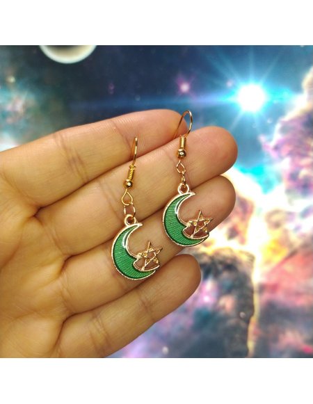 Aretes Luna Estrella en Colores