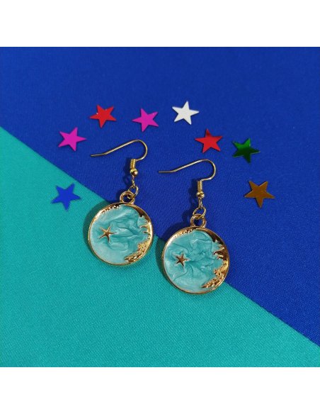 Aretes Fondo Cósmico en Colores