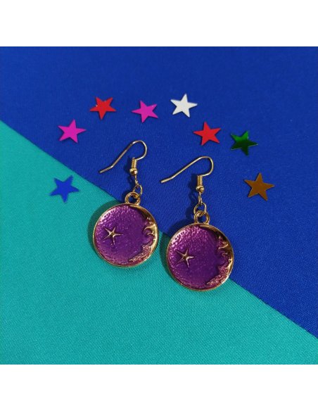 Aretes Fondo Cósmico en Colores