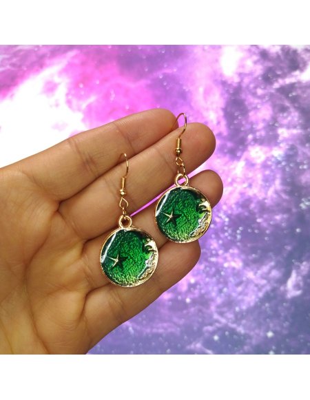 Aretes Fondo Cósmico en Colores
