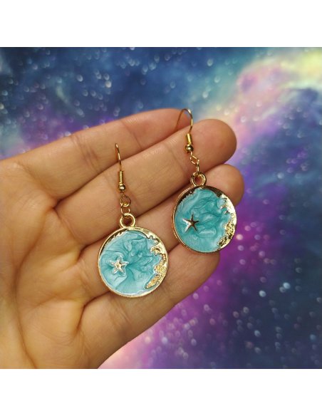 Aretes Fondo Cósmico en Colores