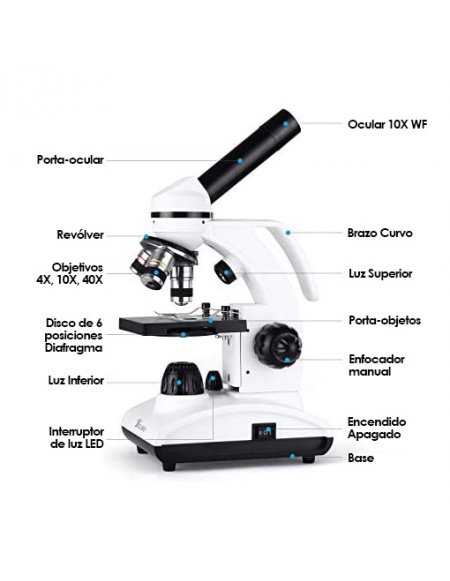 Microscopio Monocular 40x-1000x TuWord