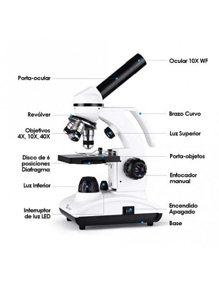Microscopio Monocular 40x-1000x TuWord