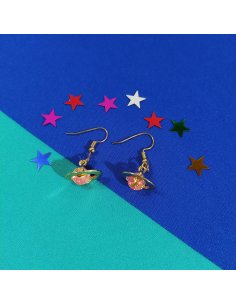 Aretes Saturno 3D
