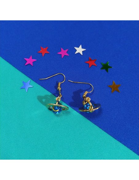 Aretes Saturno 3D