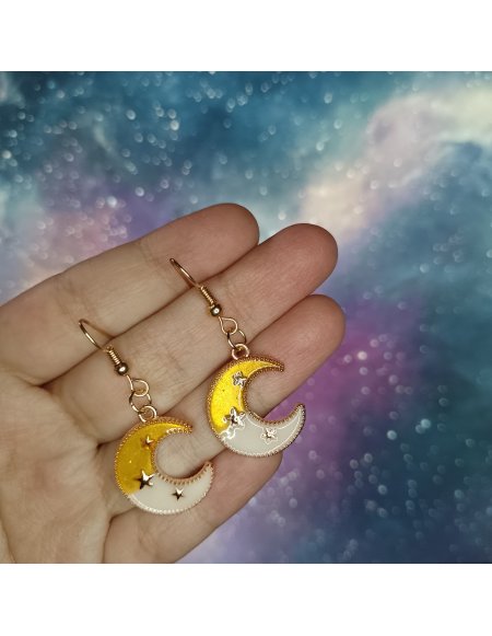 Aretes Luna Bicolor