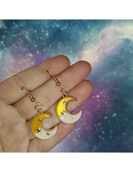 Aretes Luna Bicolor