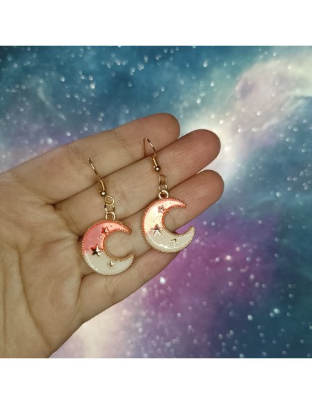 Aretes Luna Bicolor