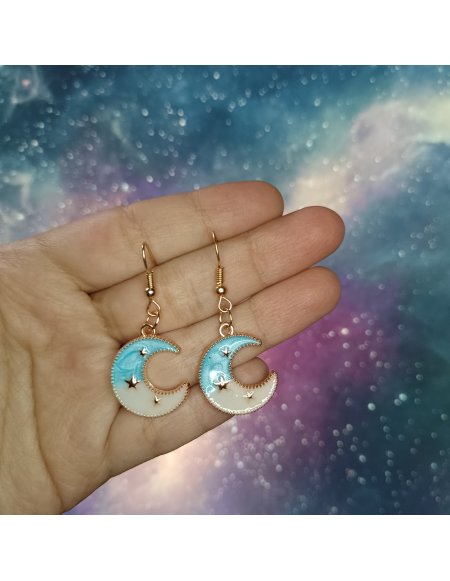Aretes Luna Bicolor