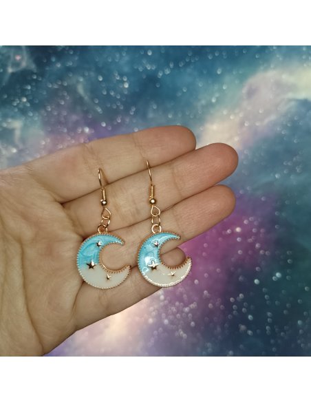 Aretes Luna Bicolor