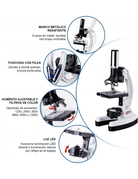 Microscopio Educativo para Niños Kit 52 Piezas...