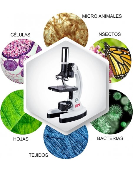 Microscopio Educativo para Niños Kit 52 Piezas 120x-1200x