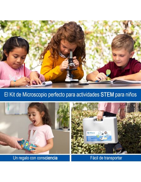 Microscopio Educativo para Niños Kit 52 Piezas...