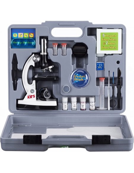 Compre Kit De Microscopio Para Principiantes Para Niños 120-1200x Con  Microscopio Corporal De Metal, Toboganes De Plástico, Luz Led Y Caja y  Juguetes De Ciencia de China por 19.52 USD