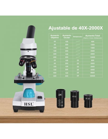 Microscopio para niños HSL 40x-2000x