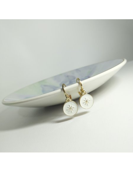 Aretes Candonga Estrella Blanca