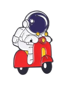 Pin Astronauta en la Moto