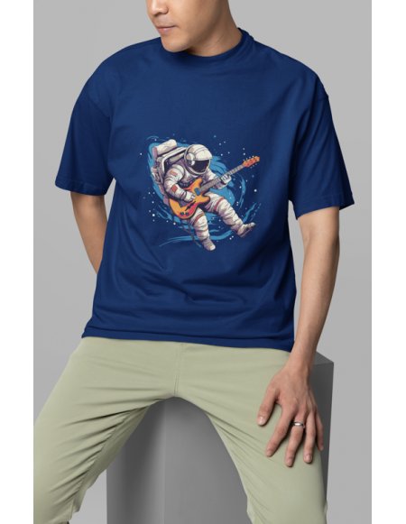 Camiseta Azul Astroguitarrista Unisex