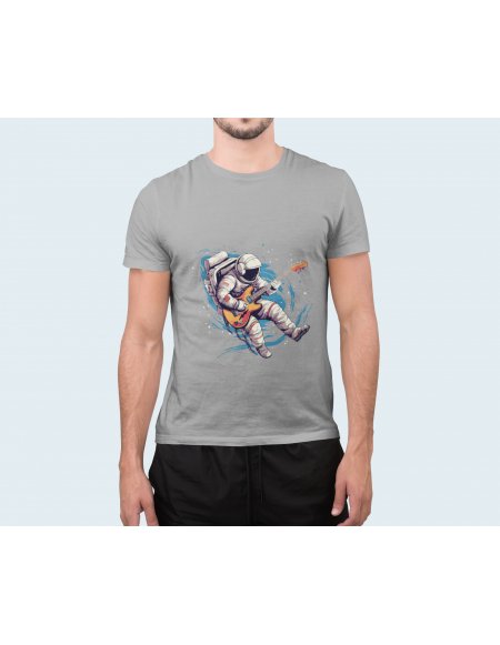 Camiseta Gris Astroguitarrista Unisex