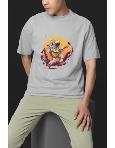 Camiseta Gris Astroguitarrista Unisex