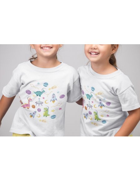 Camiseta Dino Space Blanca