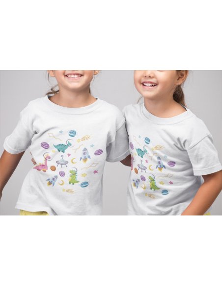Camiseta Dino Space Blanca