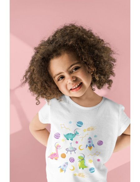 Camiseta Dino Space Blanca