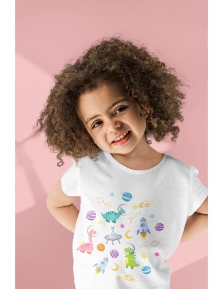 Camiseta Dino Space Blanca