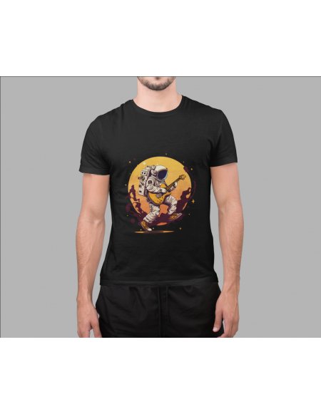 Camiseta Negra Astroguitarrista Unisex