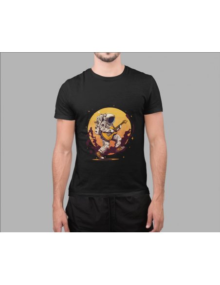 Camiseta Negra Astroguitarrista Unisex