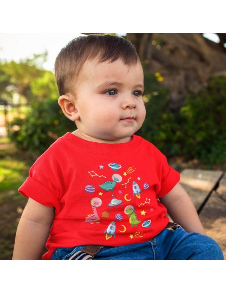Camiseta Dino Space Roja