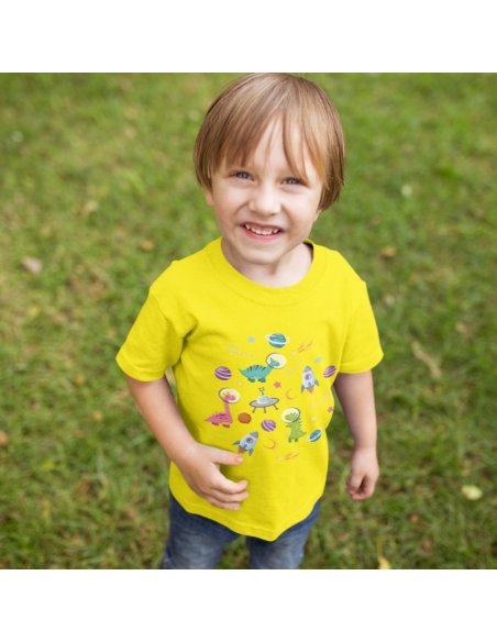 Camiseta Dino Space Amarilla