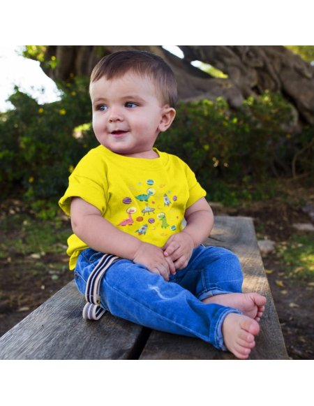 Camiseta Dino Space Amarilla