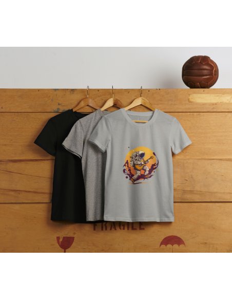 Camiseta Gris Astroguitarrista Unisex