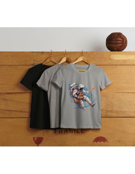 Camiseta Gris Astroguitarrista Dama CR