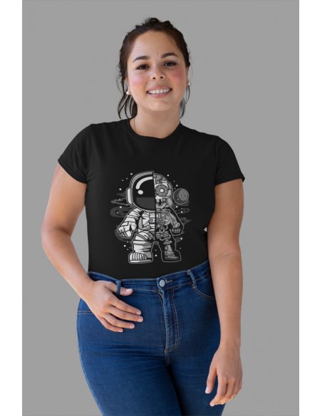 Camiseta Negra Astrobot Dama CR