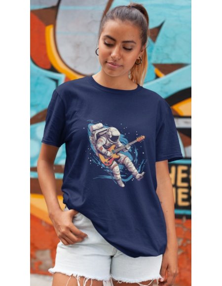 Camiseta Azul Astroguitarrista Unisex