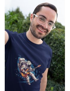 Camiseta Azul Astroguitarrista Unisex