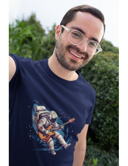 Camiseta Azul Astroguitarrista Unisex